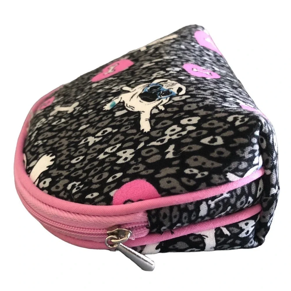 NEW Enchante Accessories Pug In Glasses Dog Themed Cosmetic Makeup Travel Bag
